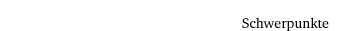 Schwerpunkte